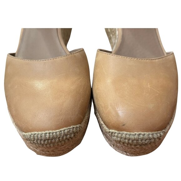 Bettye Muller Concepts Women's Reba Espadrille Wedge Beige Leather Size 9 - Picture 3 of 10